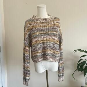 Multicolor Striped Knit Pullover Sweater Long Sleeve Size S